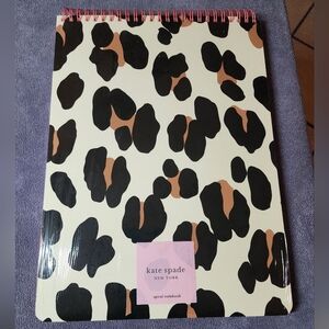 KATE SPADE Forest Feline Leopard Print Top Spiral Notebook NWT